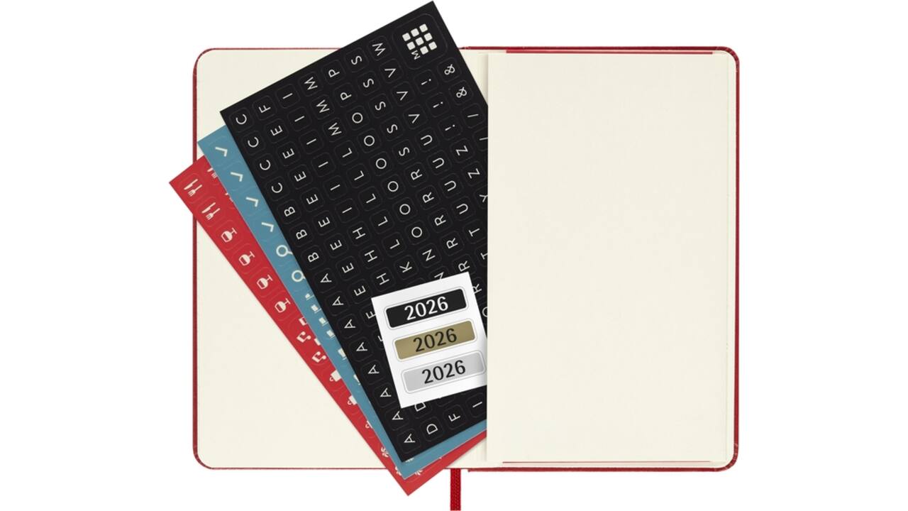 Agenda 2026 Moleskine 12M Planner Weekly 7dagen/1pagina pocket hc scarlet red