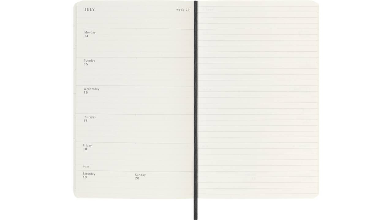 Agenda 2025/2026 Moleskine 18M Planner Weekly 7dagen/1pagina large sc black