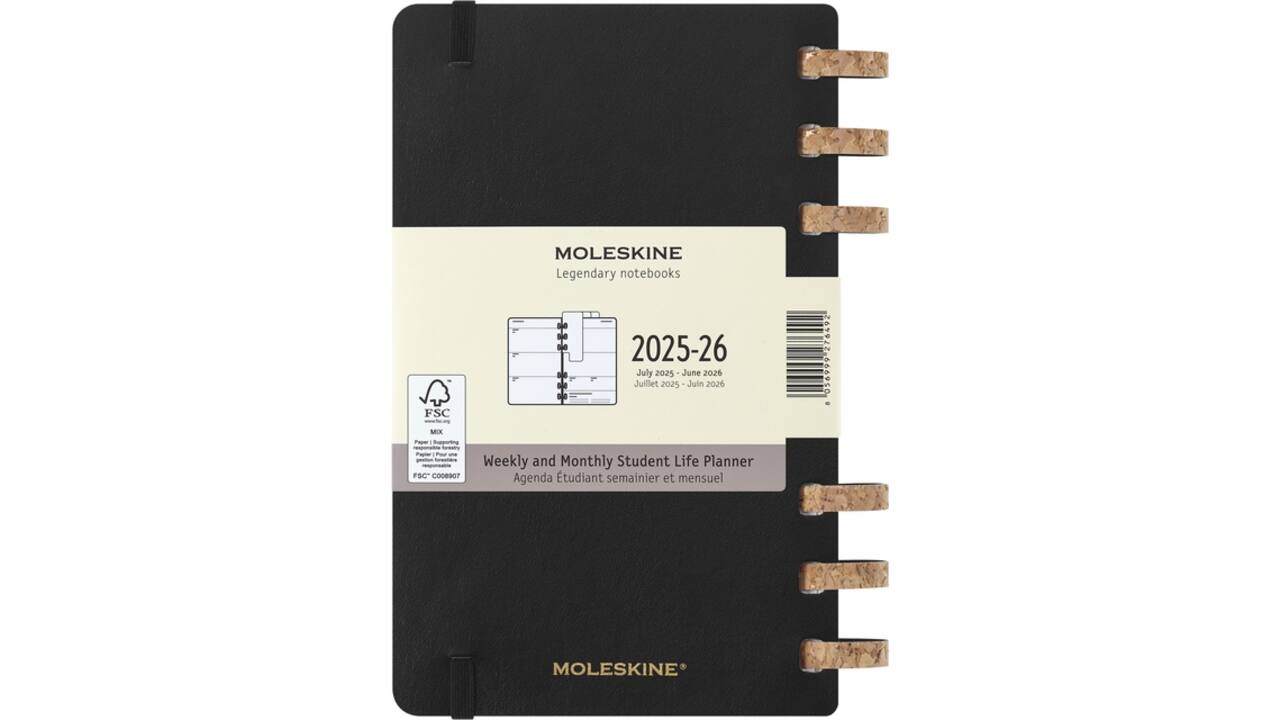 Agenda 2025/2026 Moleskine 12M Academic Weekly 7dagen/1pagina Myrtle large sc black