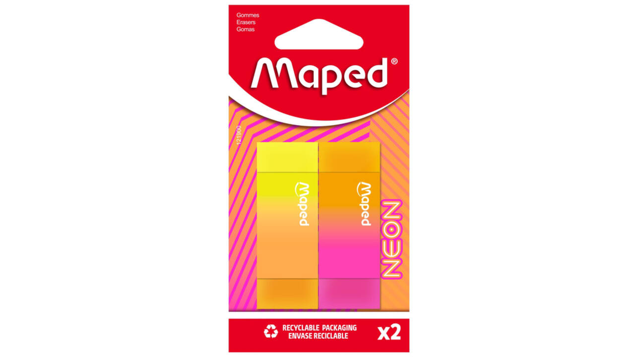 Gum Maped Neon set à 2 stuks assorti