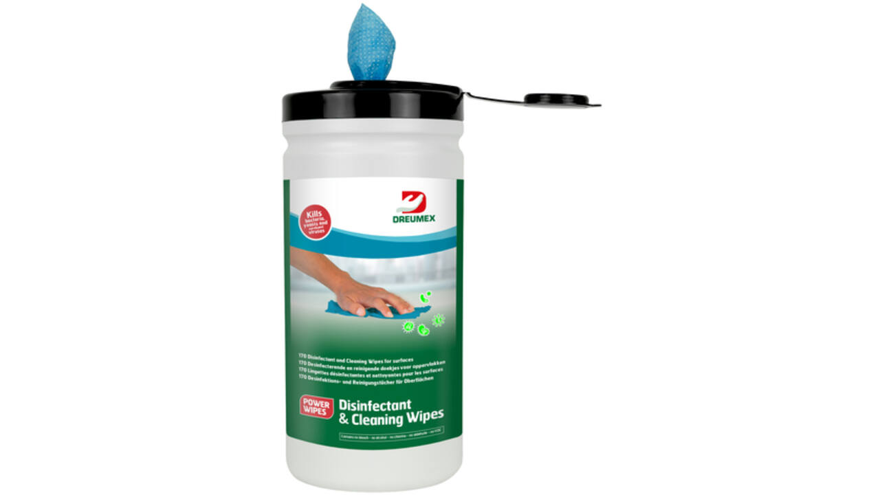 Desinfectiedoekjes Dreumex Disinfectant & Cleaning bus 170 stuks blauw