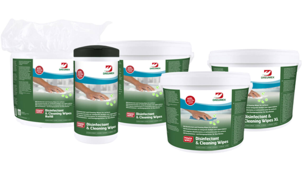Desinfectiedoekjes Dreumex Disinfectant & Cleaning emmer 800 stuks wit