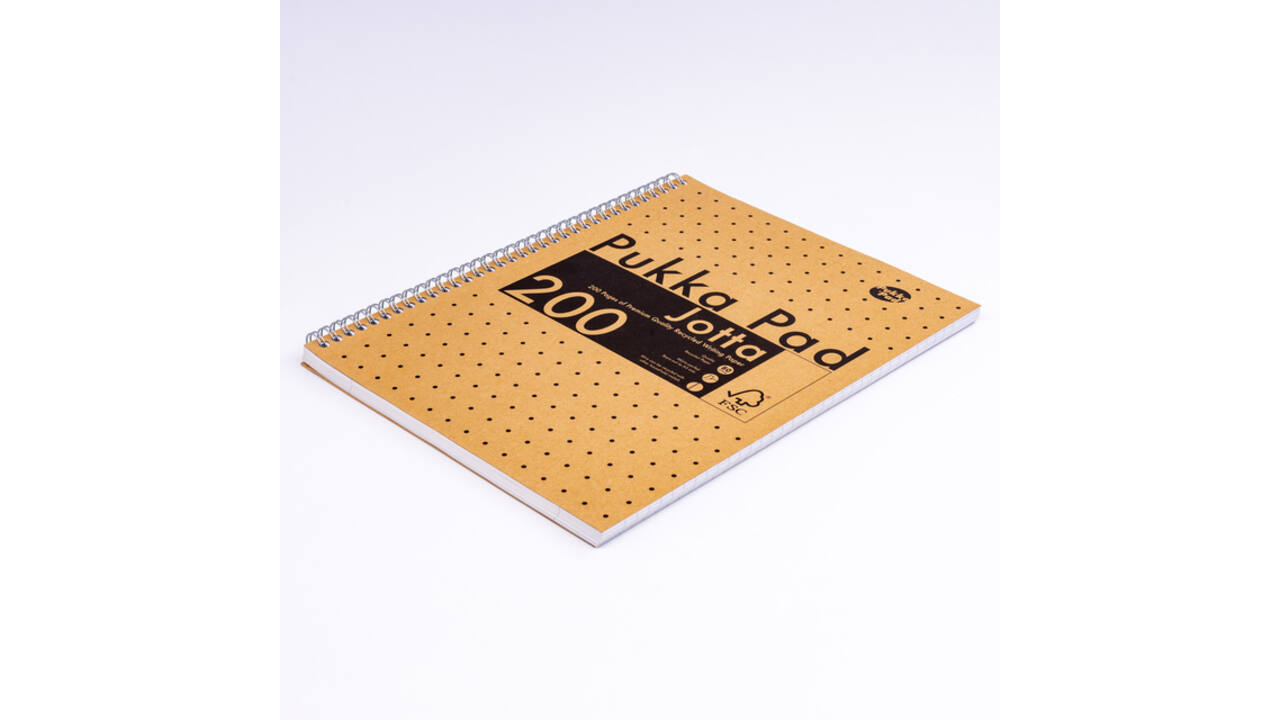 Collegeblok Pukka Pad Jotta A4 lijn 200 pagina's 80gr kraft
