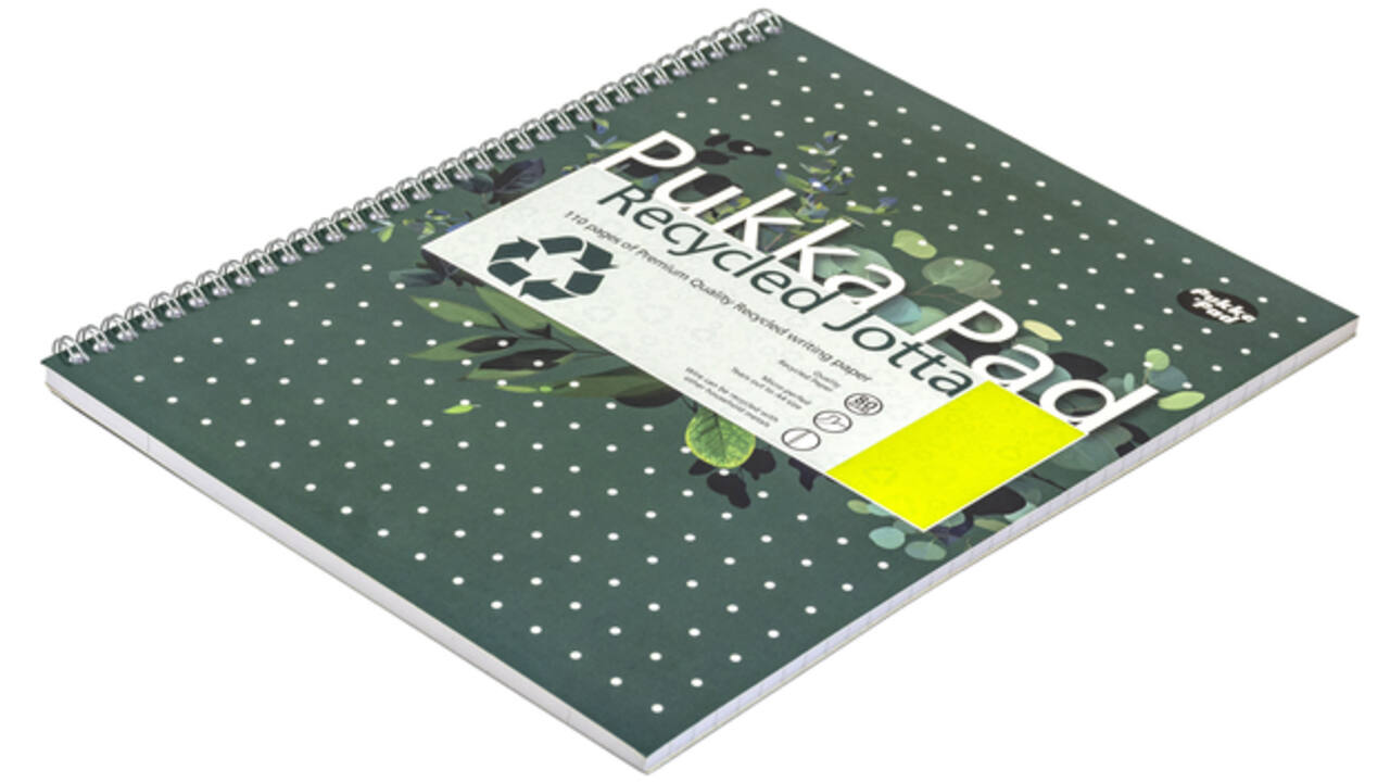 Collegeblok Pukka Pad Jotta Recycled A4 lijn 4-gaats 110 pagina's 80gr groen