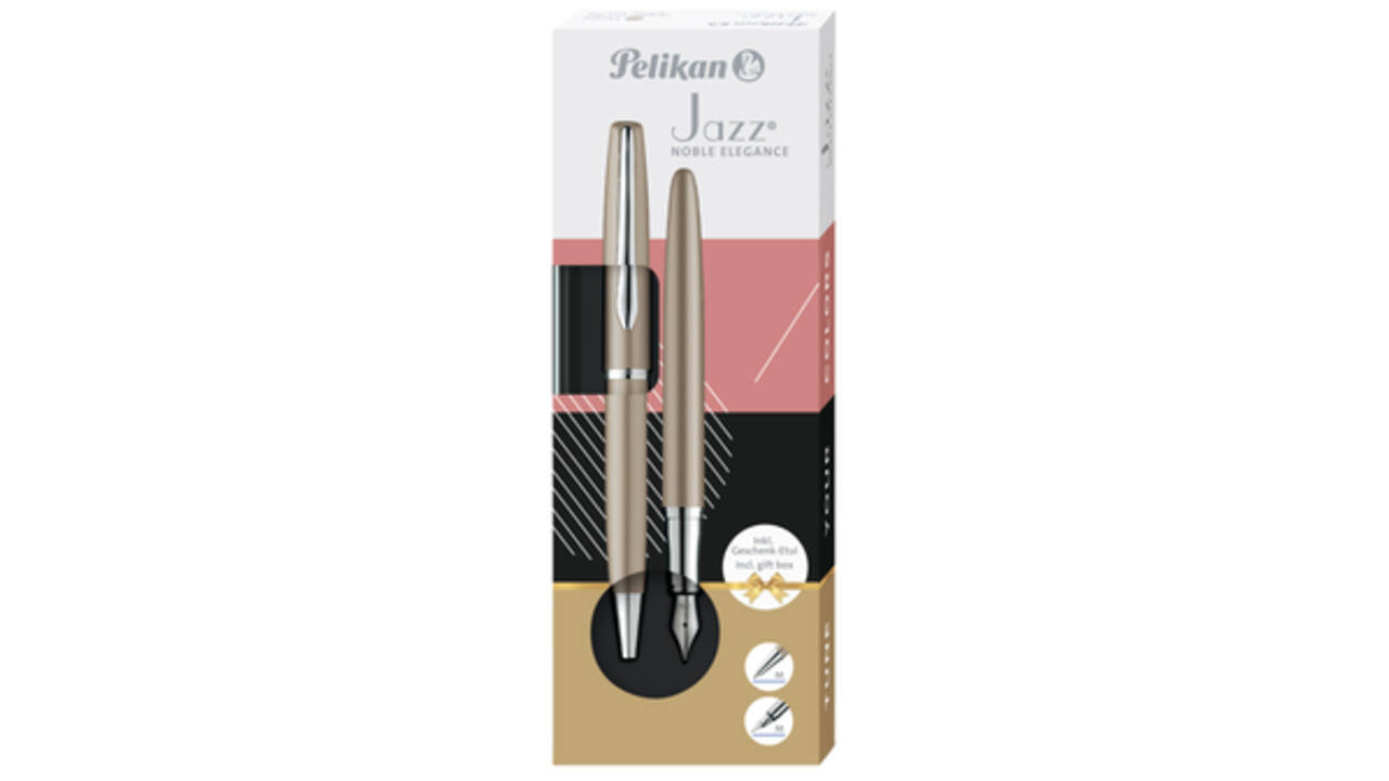 Schrijfset Pelikan Jazz Noble Elegance K36+P36 medium taupe