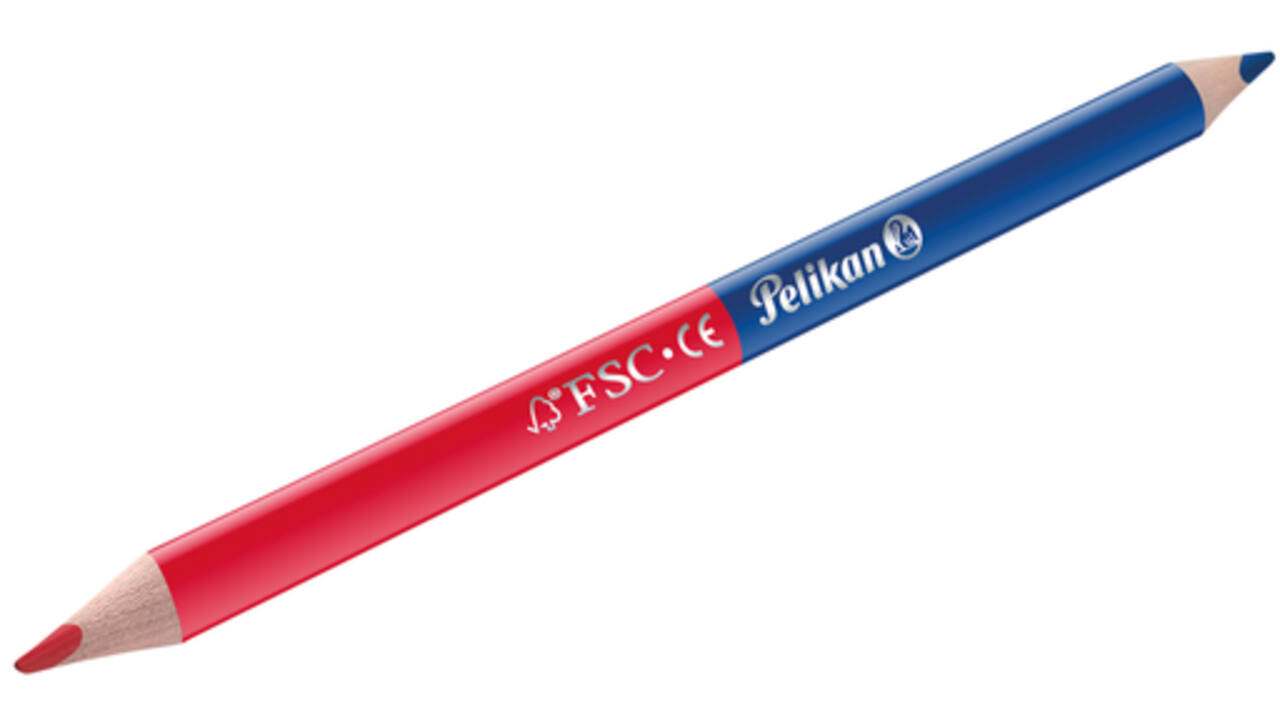 Potlood Pelikan 3mm rood/blauw 2 stuks