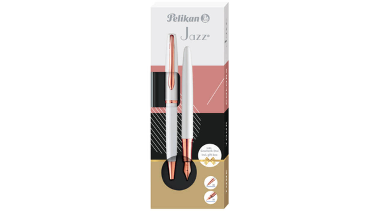 Schrijfset Pelikan Jazz Noble Elegance K36+P36 medium pearl