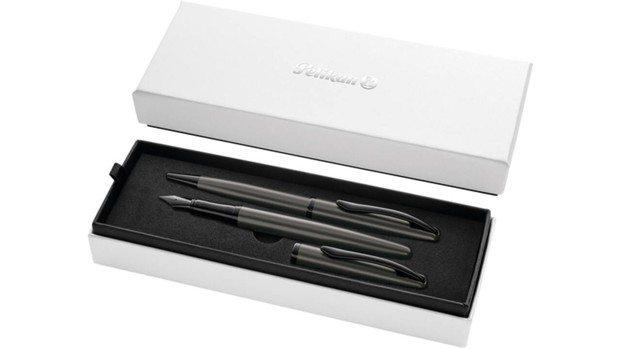 Schrijfset Pelikan Jazz Noble Elegance K36+P36 metaal stone