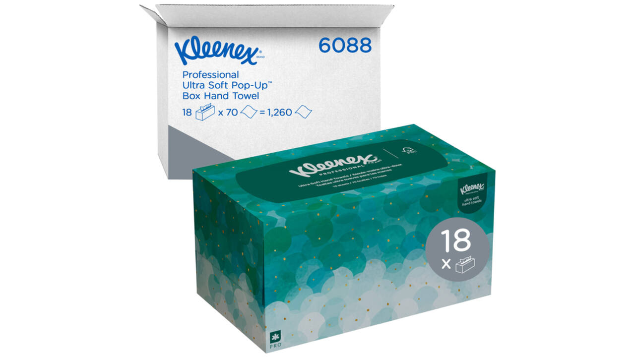 Handdoek Kleenex Ultra Pop-up Box 1-laags 226x254mm 70 vel wit 6088