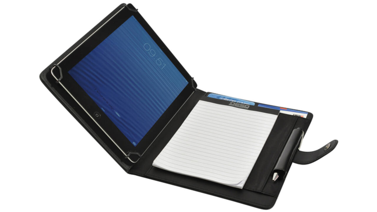 Schrijfmap DESQ voor tablet 7"-10" met sluitclip zwart