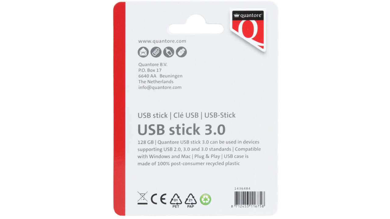 USB-stick Quantore 128GB 3.0 zwart