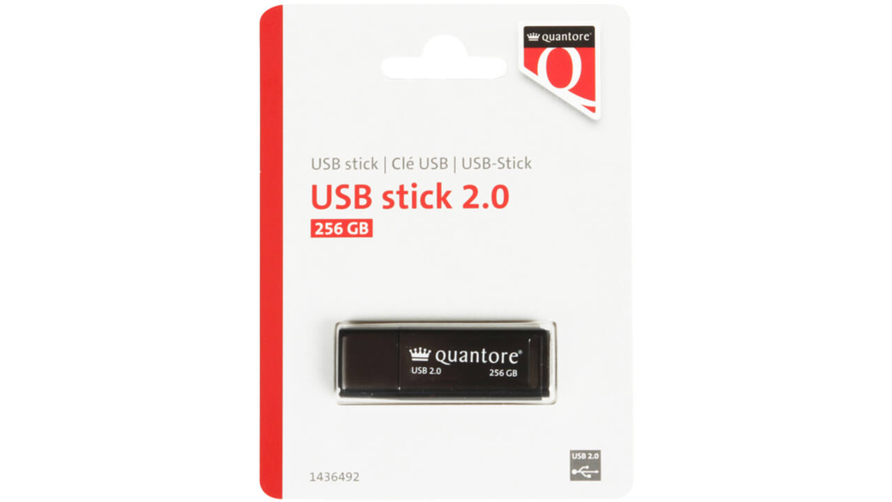 USB-stick Quantore 256GB 2.0 zwart