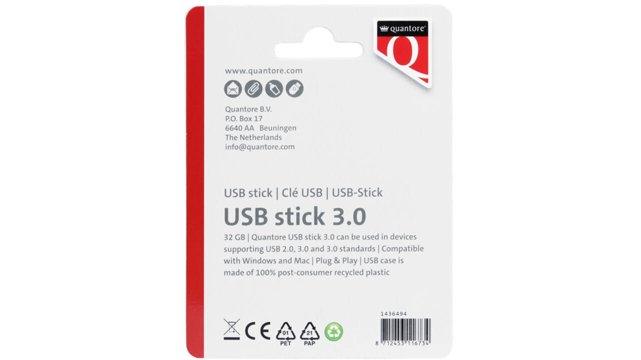 USB-stick Quantore 32GB 3.0 zwart