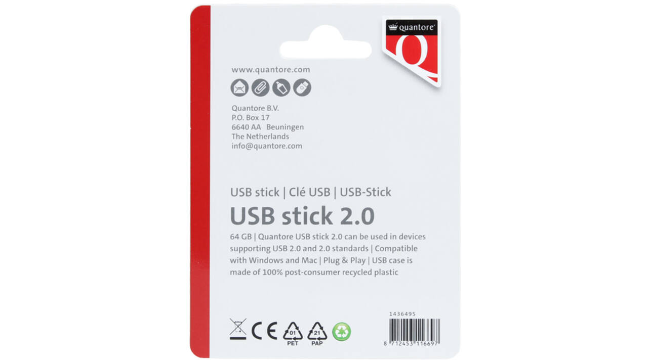 USB-stick Quantore 64GB 2.0 zwart