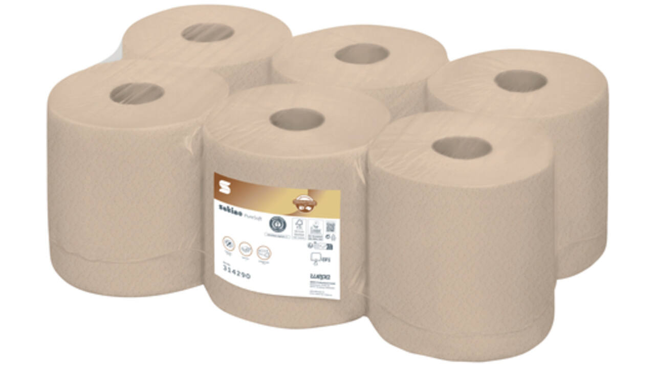 Poetspapier Satino CF1 PureSoft 2-laags 6x150m naturel 314290