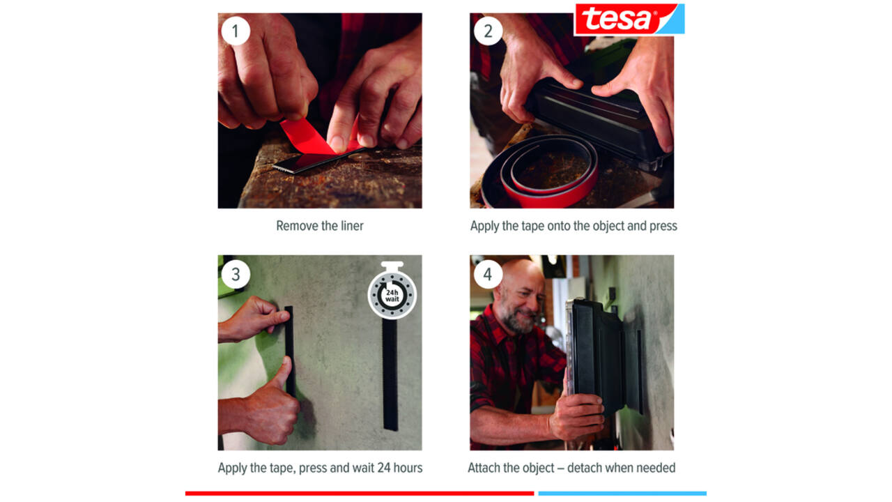 Klittenband tesa Ultra Power Lock Tape 100cmx25mm zwart