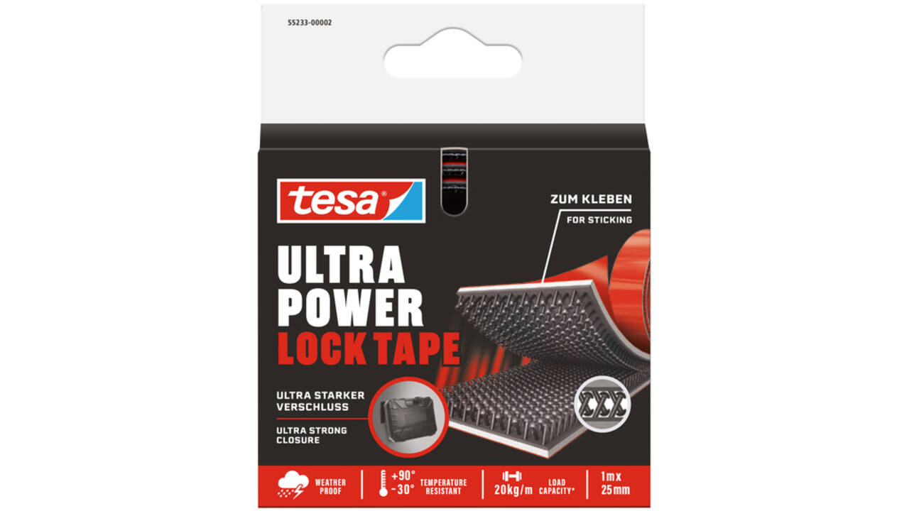 Klittenband tesa Ultra Power Lock Tape 100cmx25mm zwart