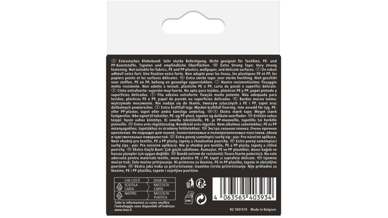 Klittenband tesa Ultra Power Lock Tape 100cmx25mm zwart