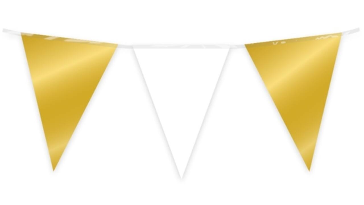 Party Flag Foil Gold and white