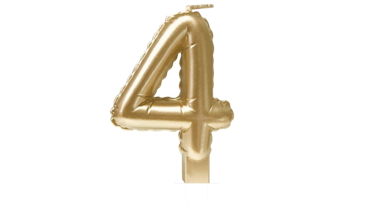 Foil balloon candle gold 4