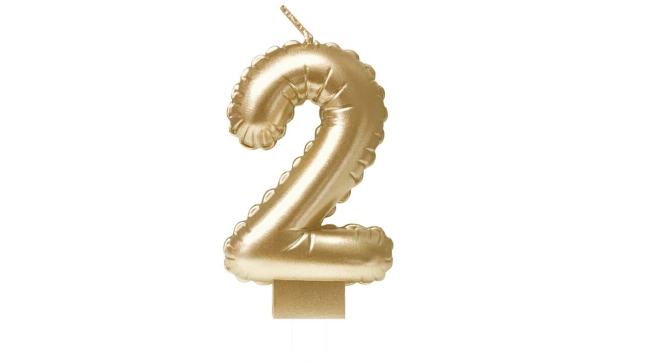 Foil balloon candle gold 2