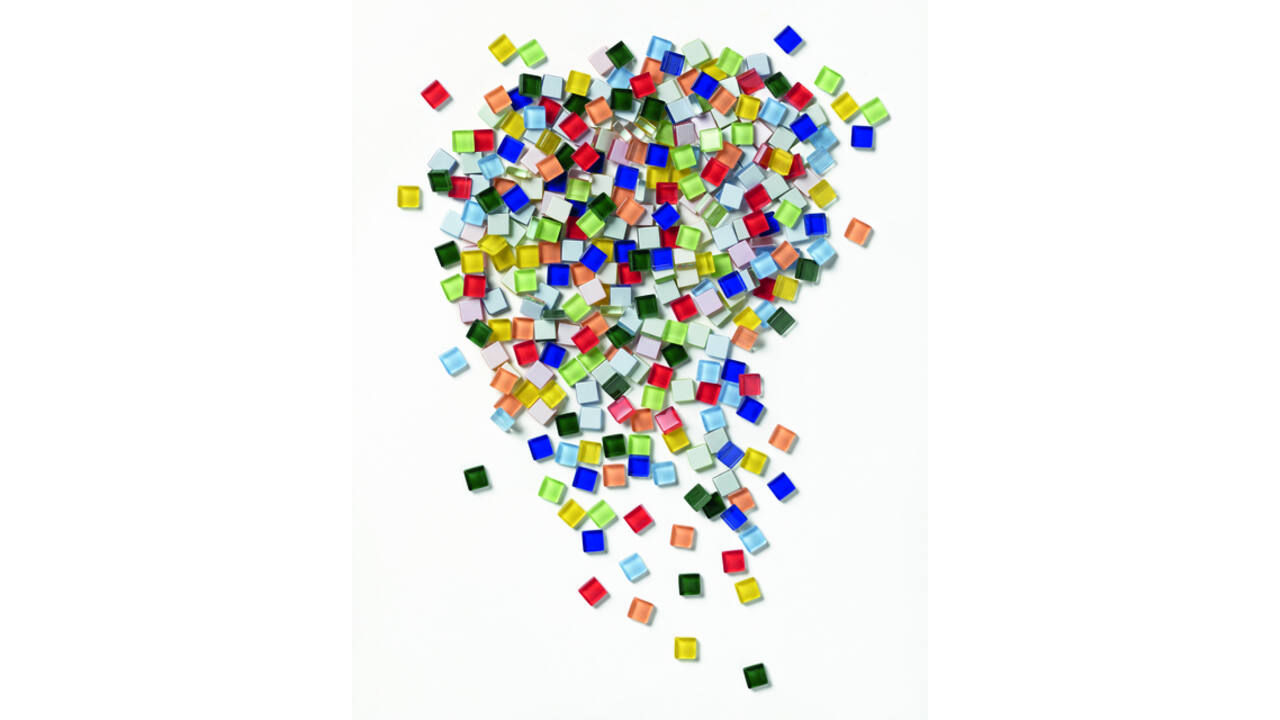 Mozaieksteentjes Folia 10x10mm glas basis assorti
