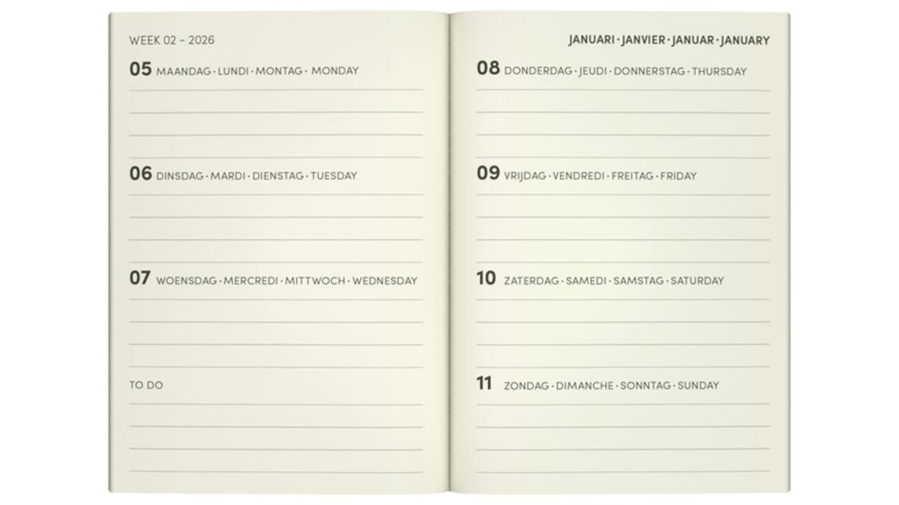Agenda 2026 Lannoo pocket Flowers Bouquet 7dagen/2pagina's wit