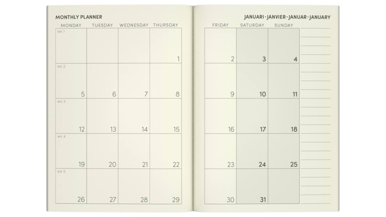 Agenda 2026 Lannoo pocket Flowers Bouquet 7dagen/2pagina's wit