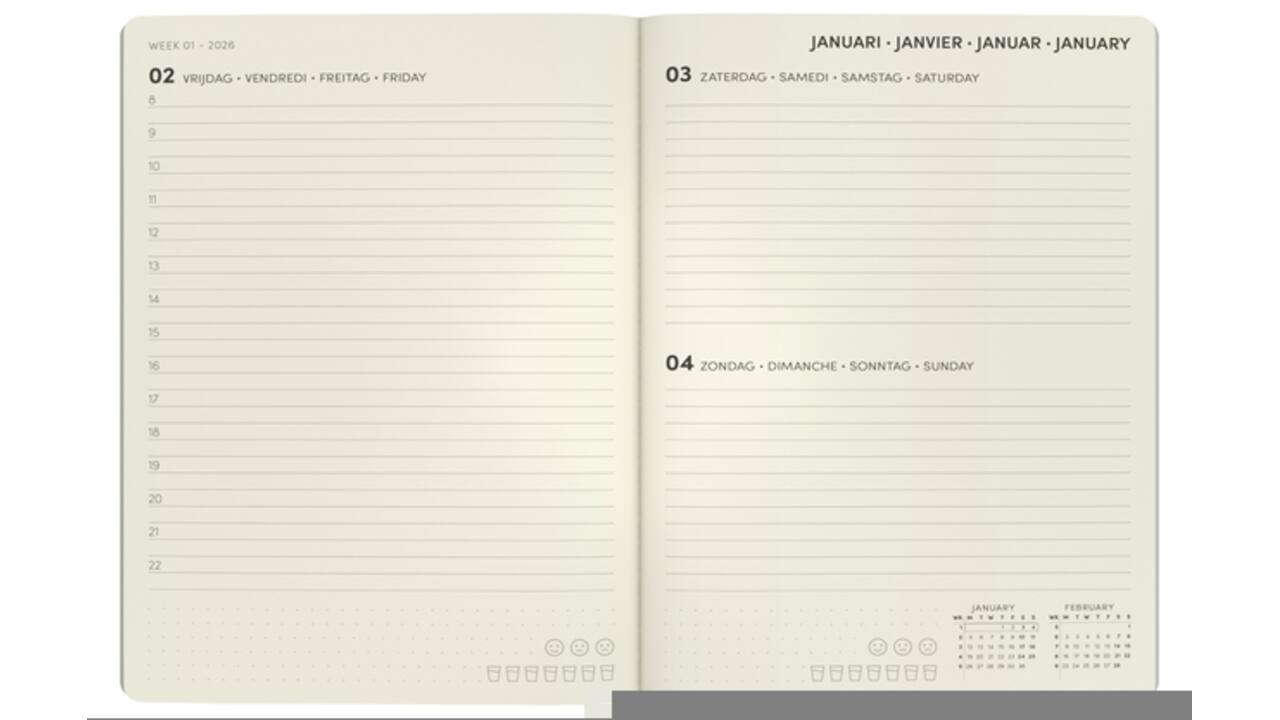 Agenda 2026 Lannoo A5 QC Colour 1dag/1pagina groen