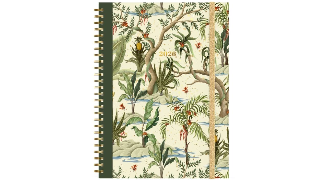 Agenda 2026 Lannoo bureau 170x230 Botanic 7dagen/2pagina's wit groen