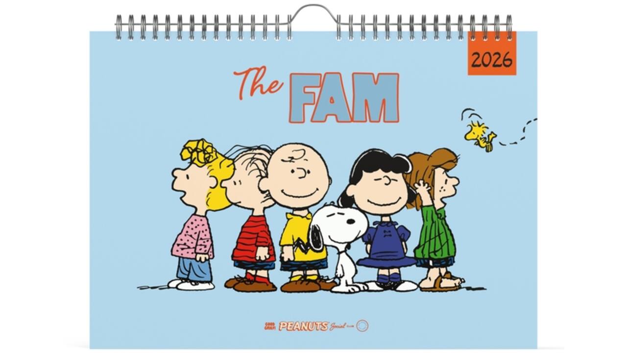 Familiekalender 2026 Lannoo 310x220 Peanuts 7dagen/1pagina