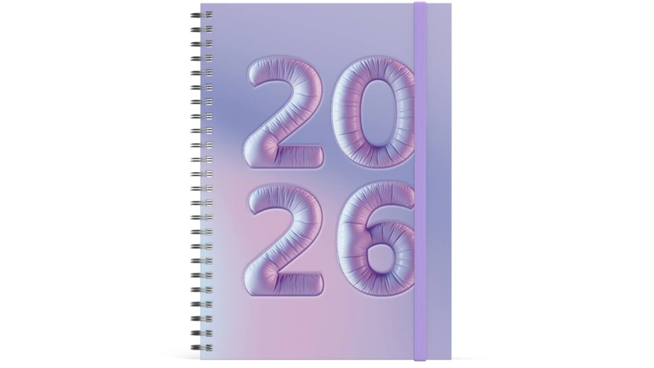 Familiekalender 2026 Lannoo A5 Bubblicious 7d/2p lila