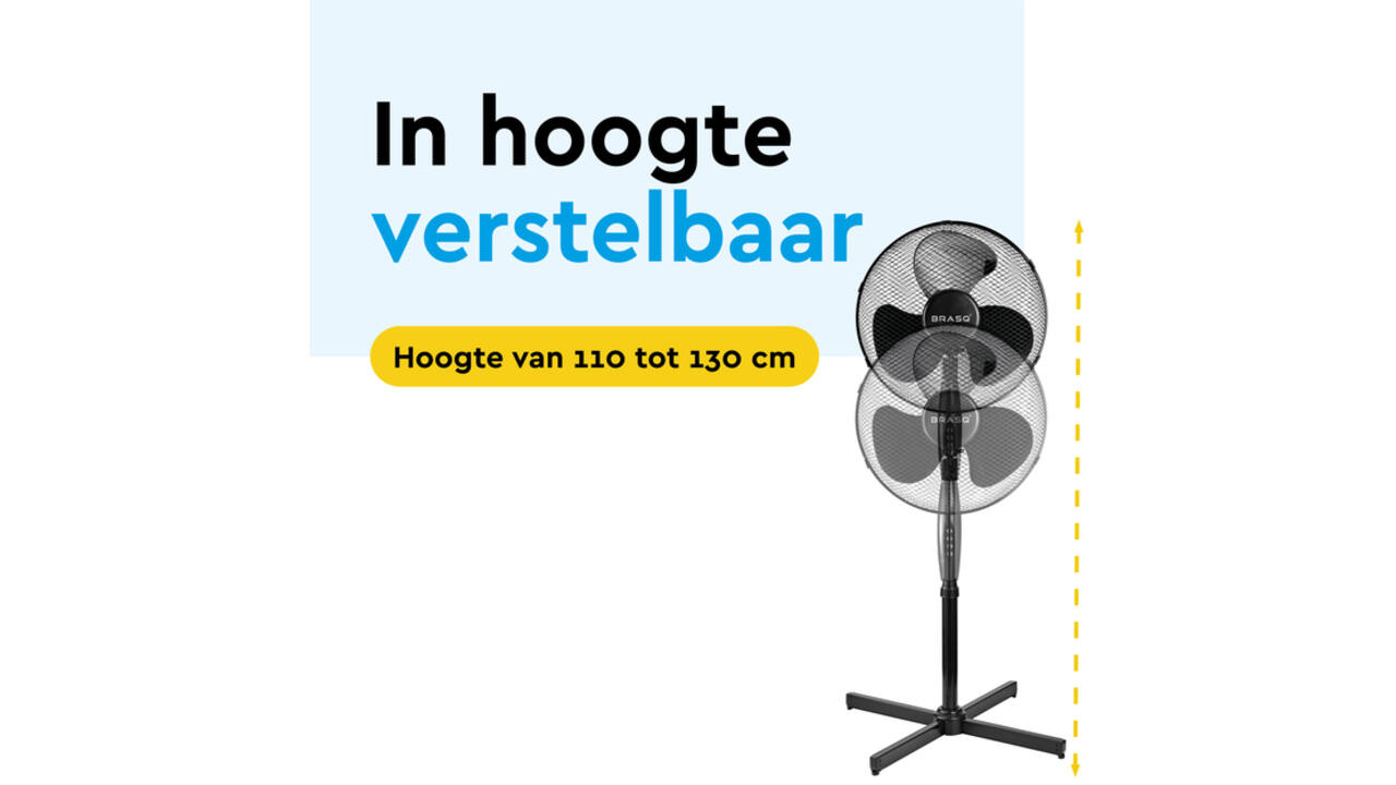 Statiefventilator BRASQ F300 Ø 40cm zwart