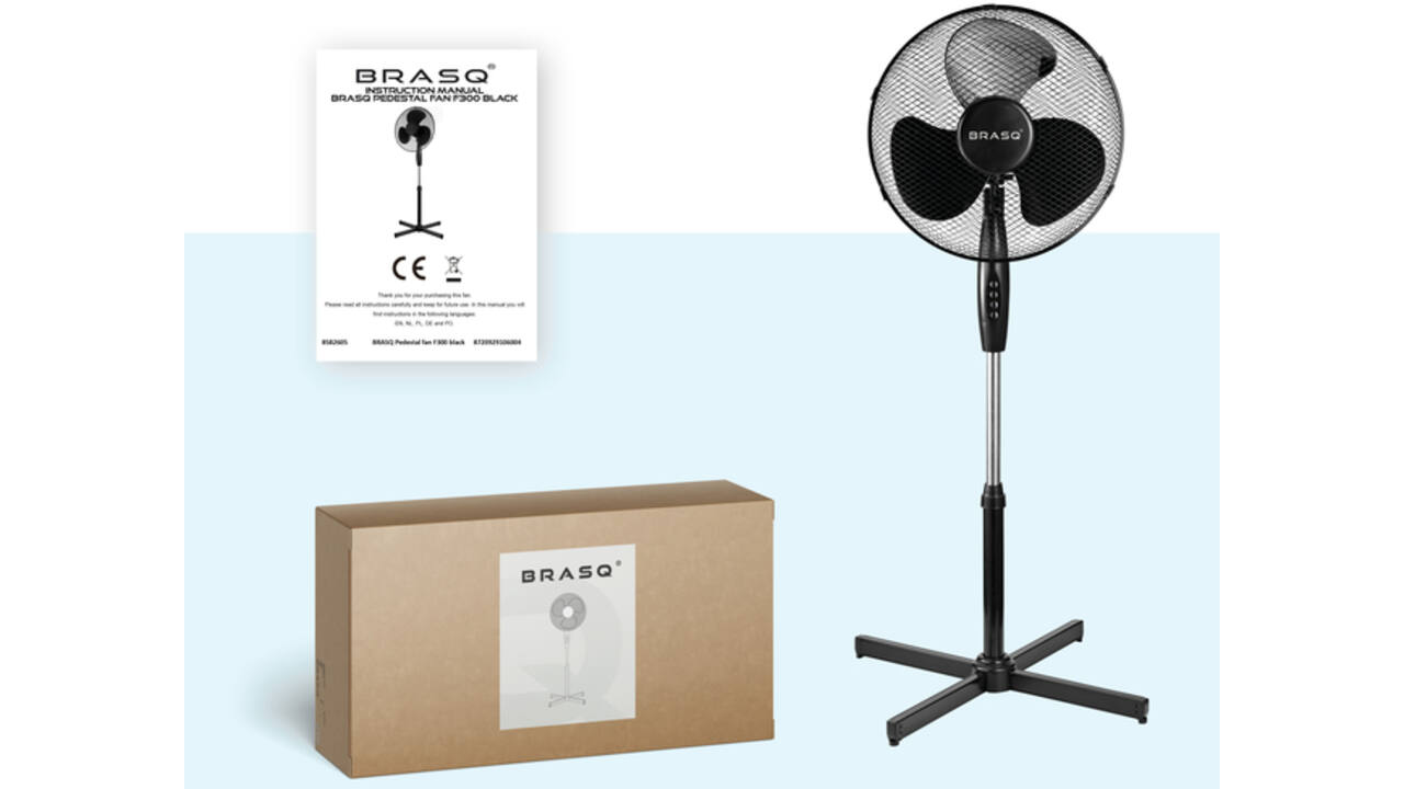Statiefventilator BRASQ F300 Ø 40cm zwart