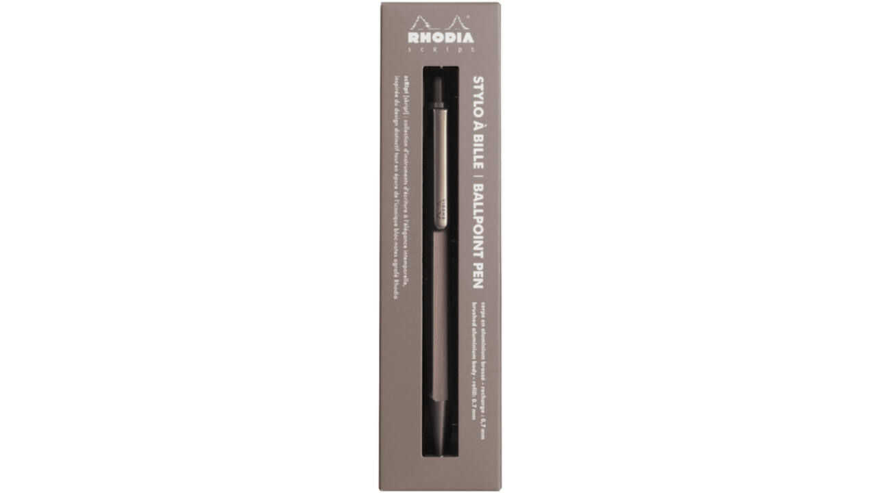 Balpen Rhodia scRipt medium rozenhout