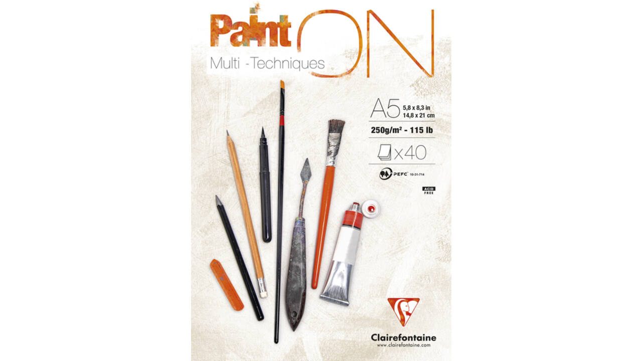Tekenblok Clairefontaine Paint On A5 40 vel 250gr