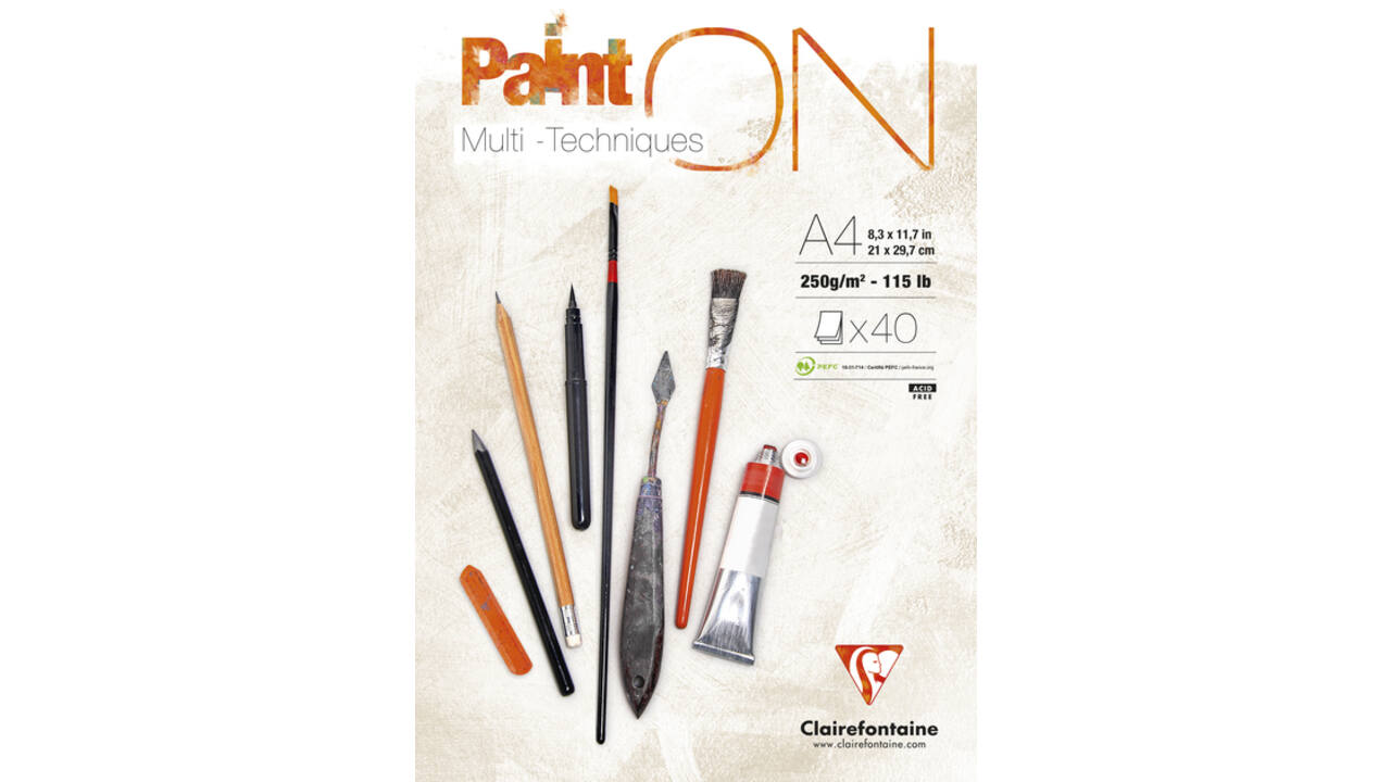 Tekenblok Clairefontaine Paint On A4 40 vel 250gr