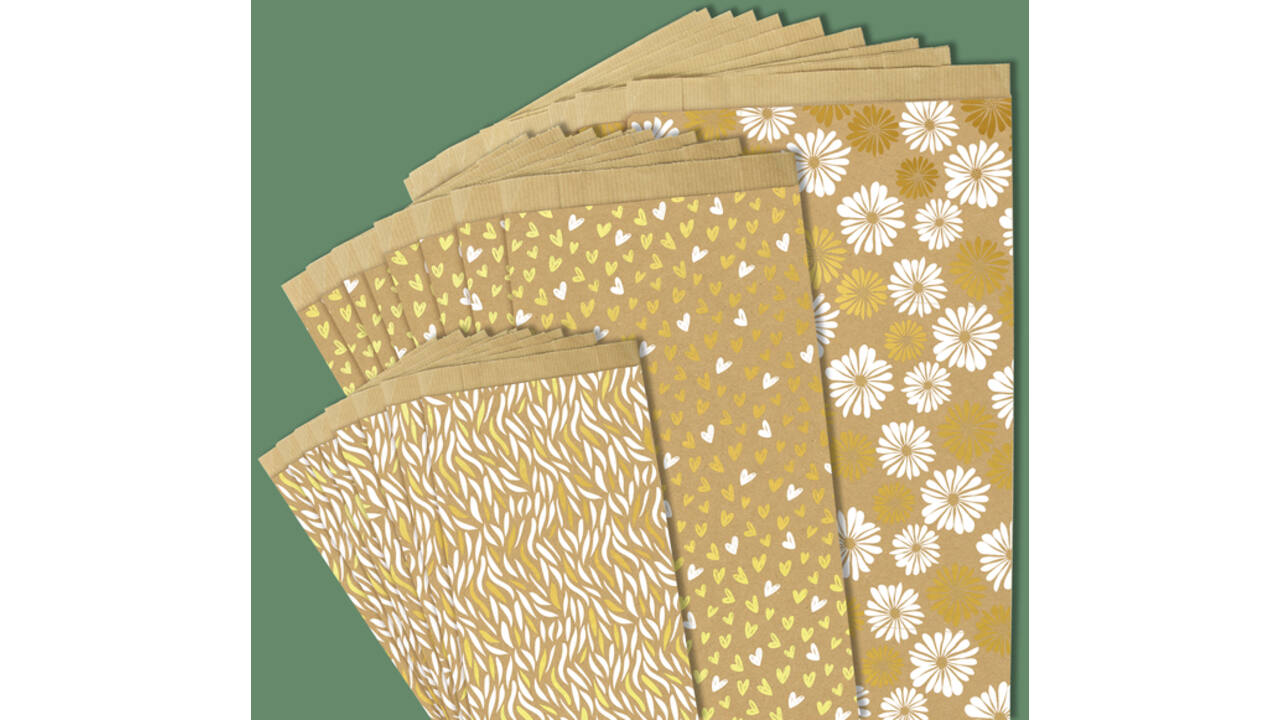 Cadeauzak Clairefontaine 12x24x4.5cm kraft golven 50 stuks