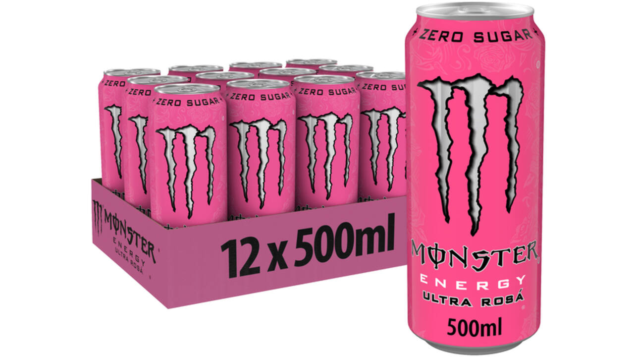 Energiedrank Monster ultra rosa blik suikervrij 500ml