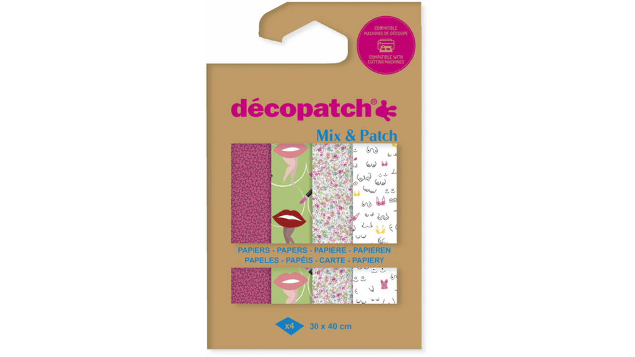 Hobbypapier Décopatch 30x40cm set à 4 vel thema Ode aan de vrouw