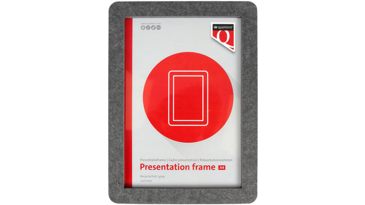 Presentatieframe Quantore A4 gerecycled vilt grijs