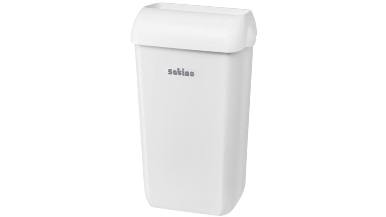 Afvalbak Satino open inworp 23 liter wit 332580