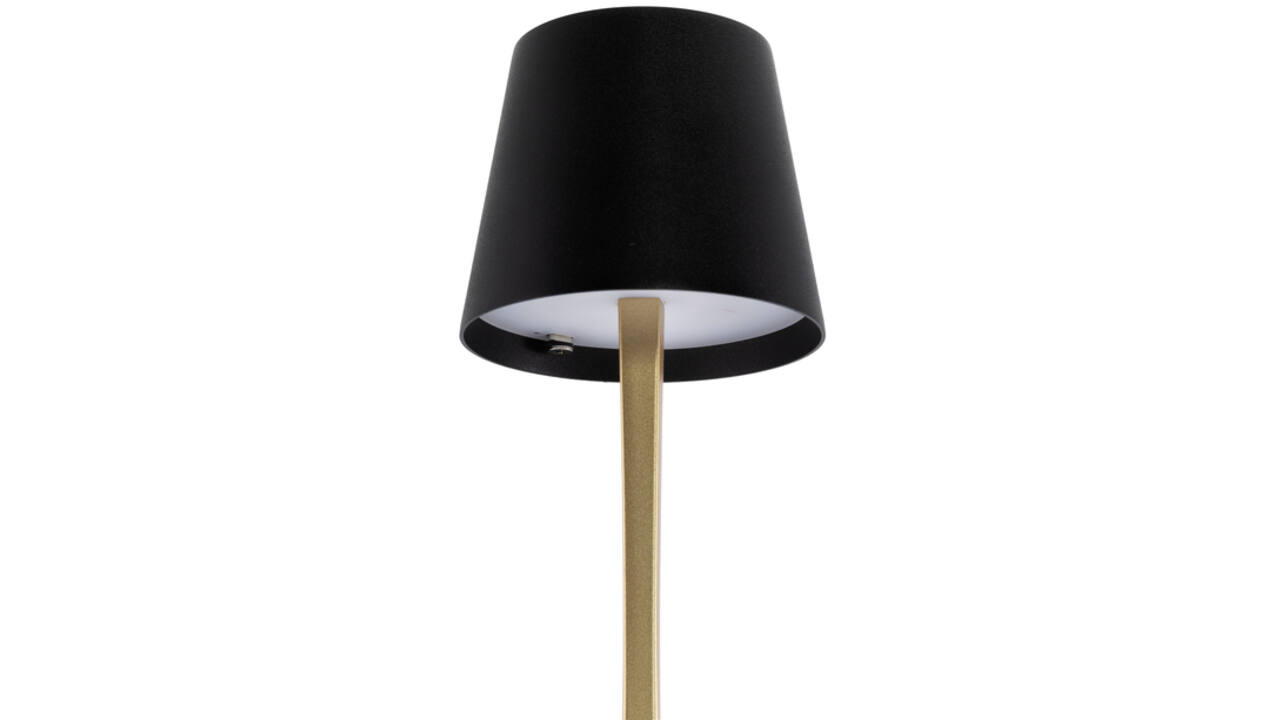 Tafellamp Securit Roma LED oplaadbaar dimbaar zwart-goud