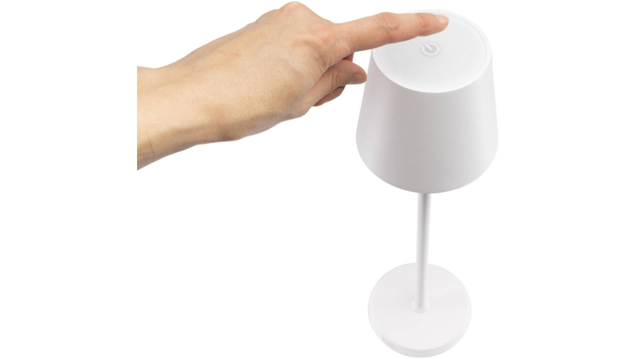 Tafellamp Securit Feline LED oplaadbaar dimbaar wit
