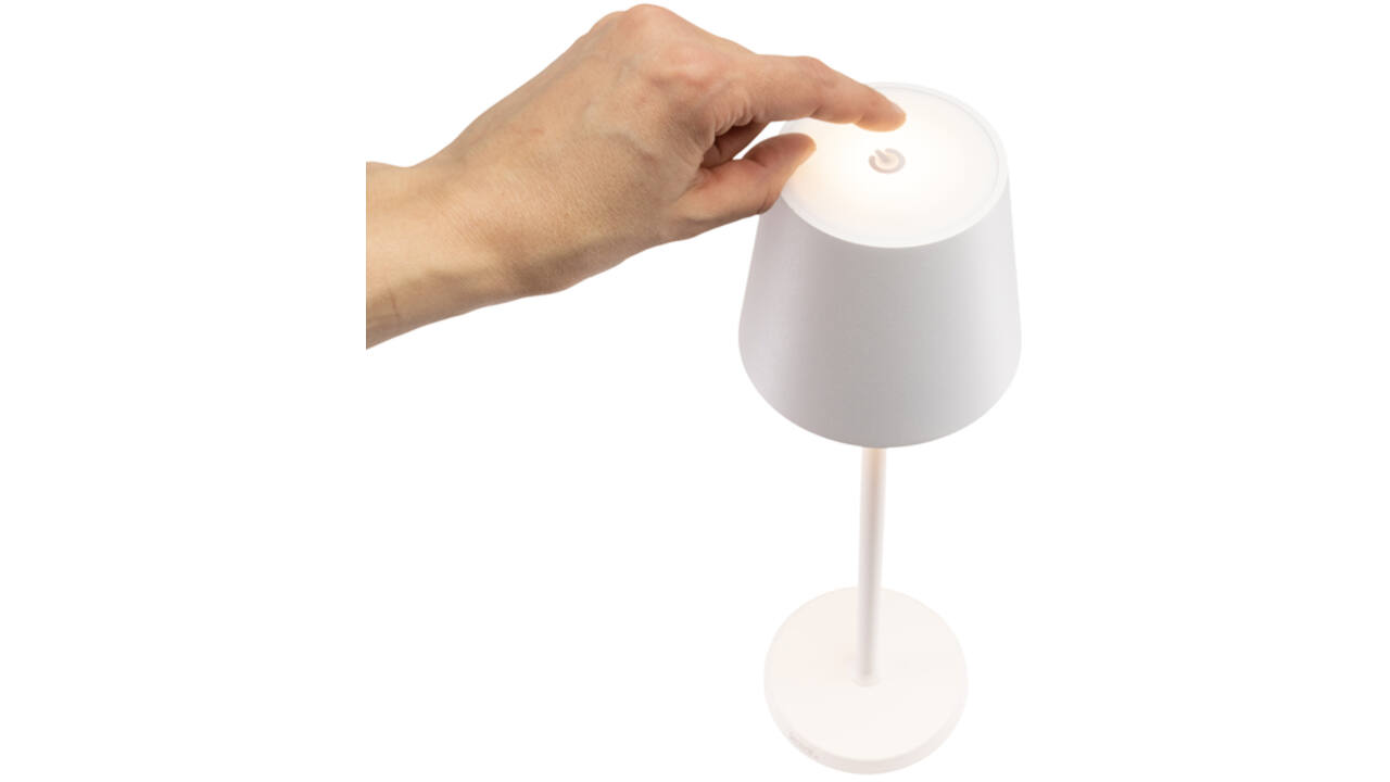 Tafellamp Securit Feline LED oplaadbaar dimbaar wit