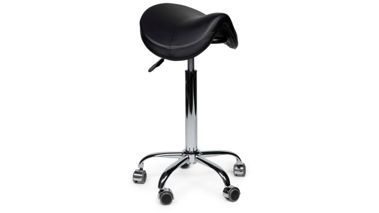 Zadelkruk Office Premium standaard zonder voetring harde wielen zw