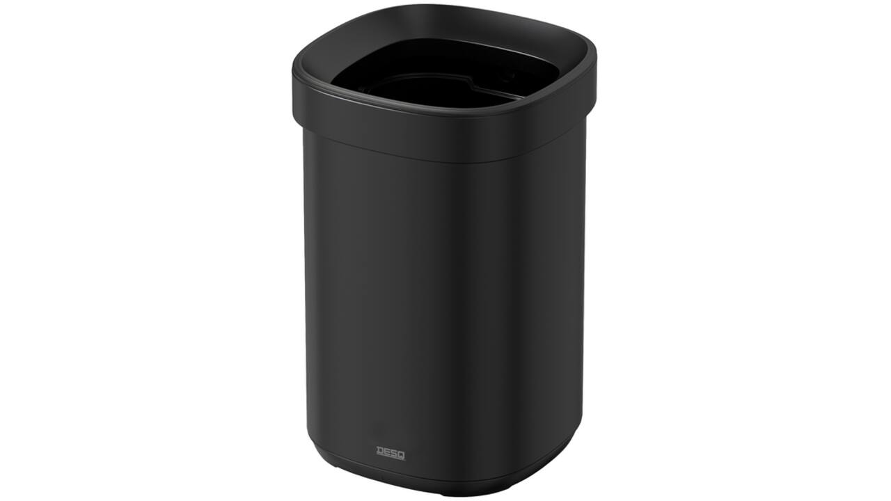 Afvalbak Desq open inworp 20 liter metaal zwart