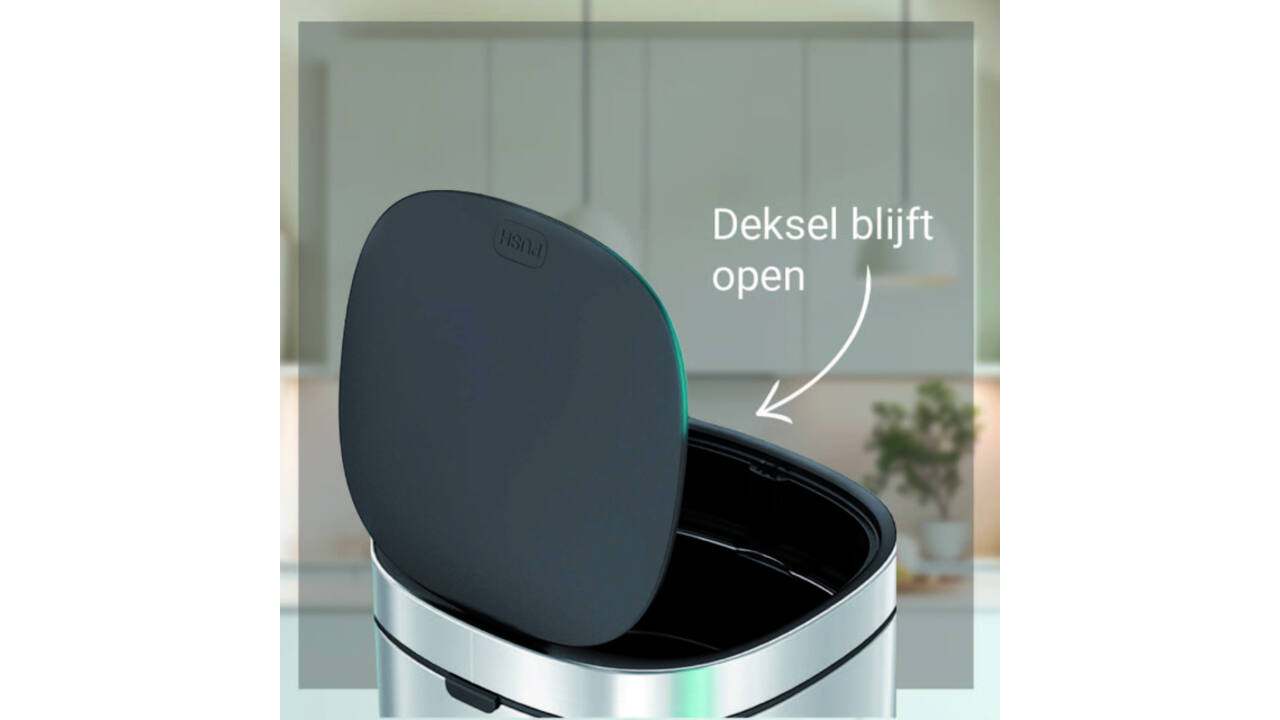 Afvalbak Desq Touch 30 liter RVS zilver