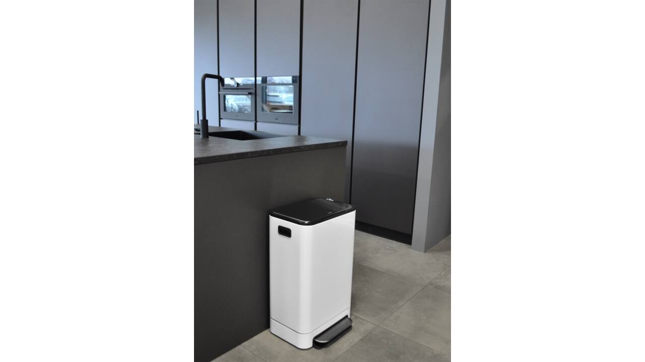 Pedaalemmer Desq 40 liter RVS wit