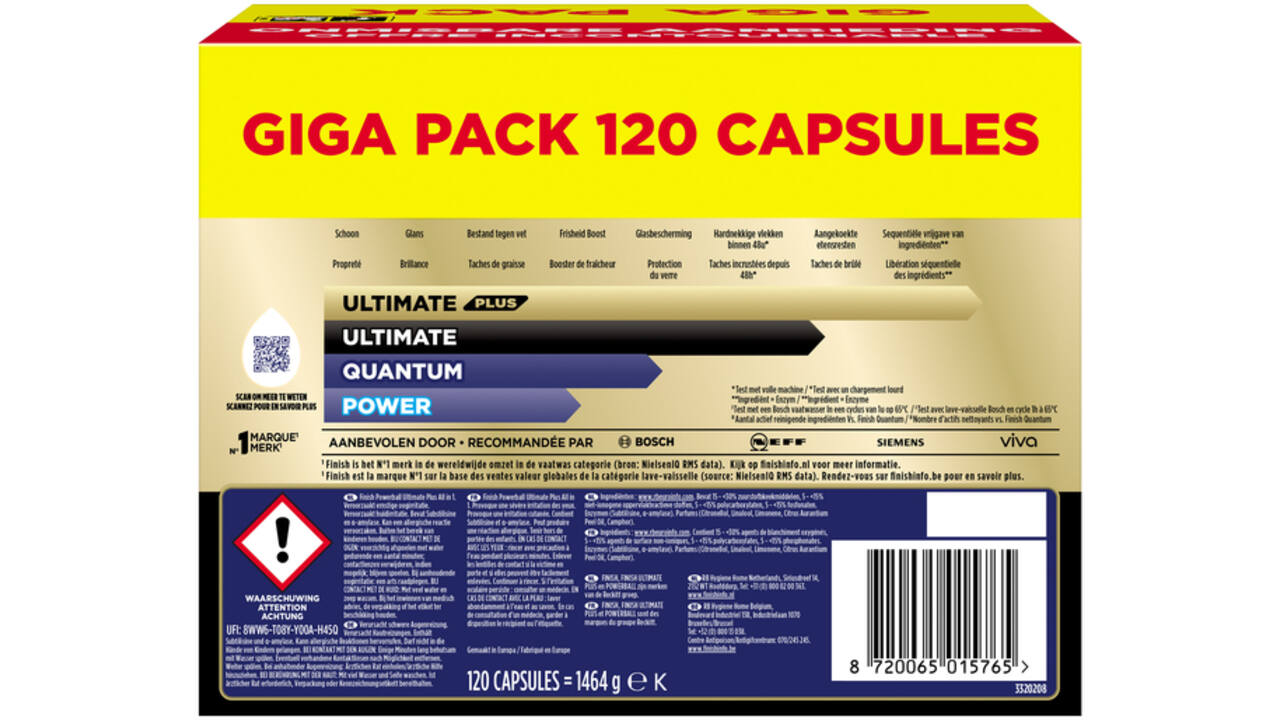 Vaatwastabletten Finish Ultimate plus 120 stuks gigapack